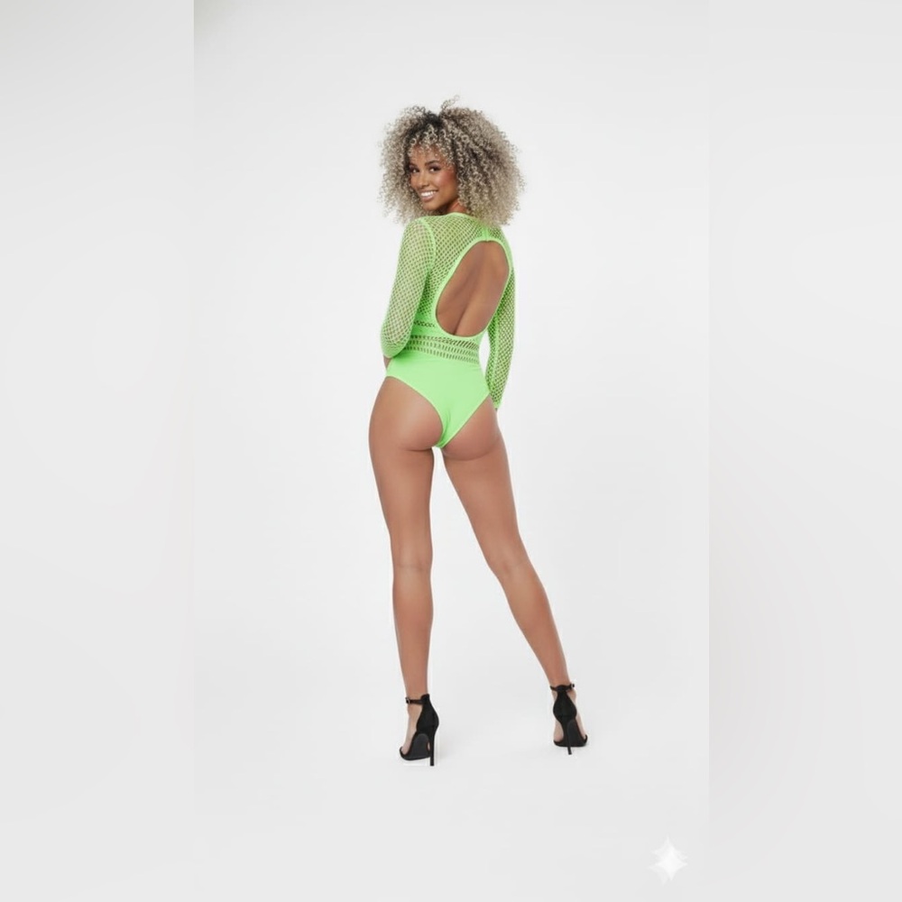Crystal Mesh Glow Bodysuit – Completely Sheer | One Size - Picture 3 of 11